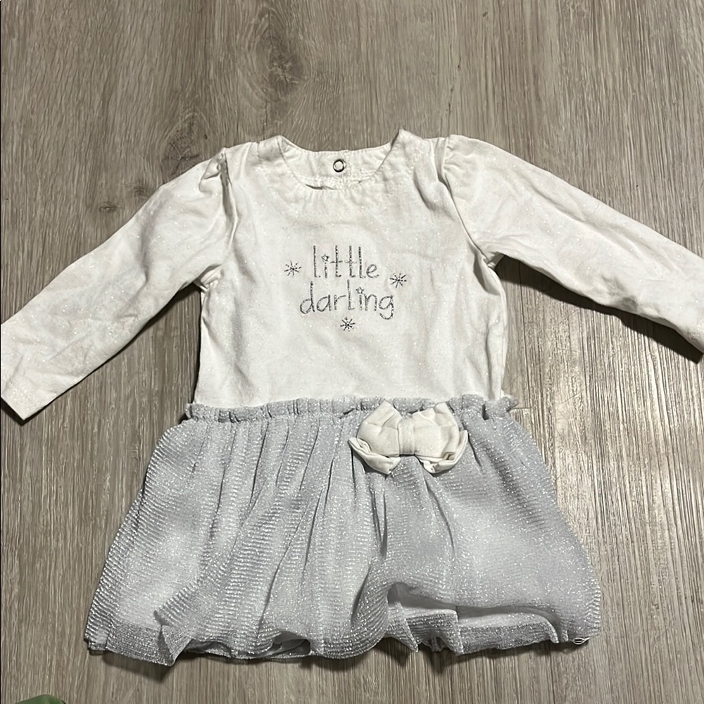 White and Silver Baby Dress